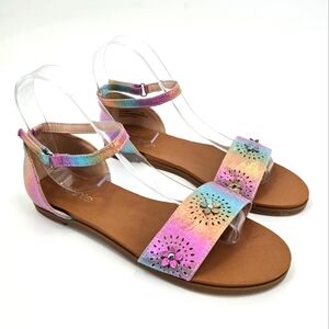 Annie Enarnia Girl Sandals with Flowers Accents Size 5 NEW
